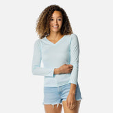 women's solar long sleeve v-neck shirt