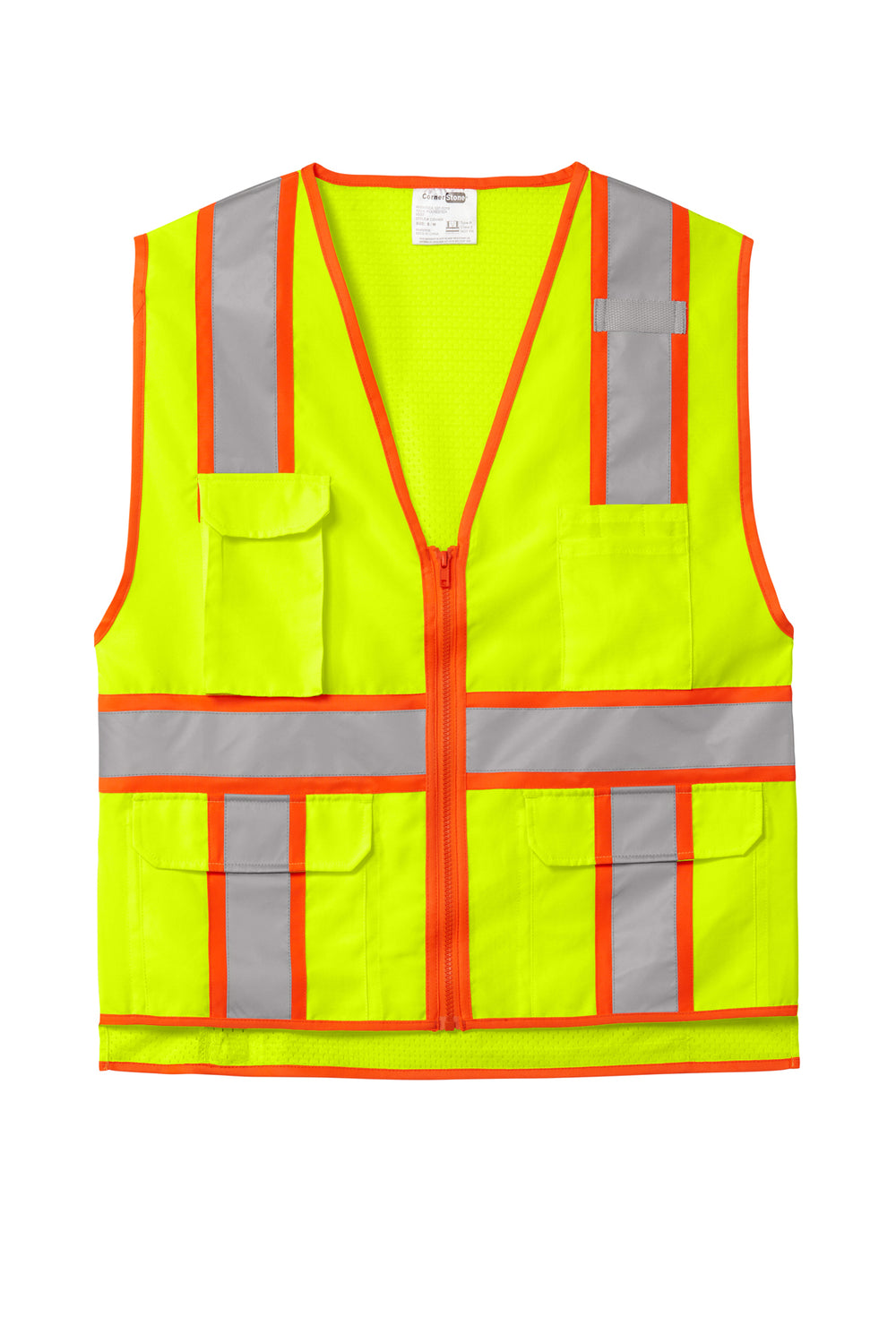 CornerStone® ANSI 107 Class 2 Surveyor Zippered Two-Tone Vest