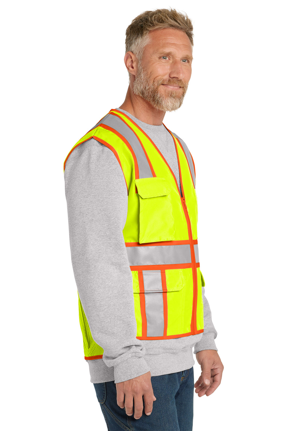CornerStone® ANSI 107 Class 2 Surveyor Zippered Two-Tone Vest